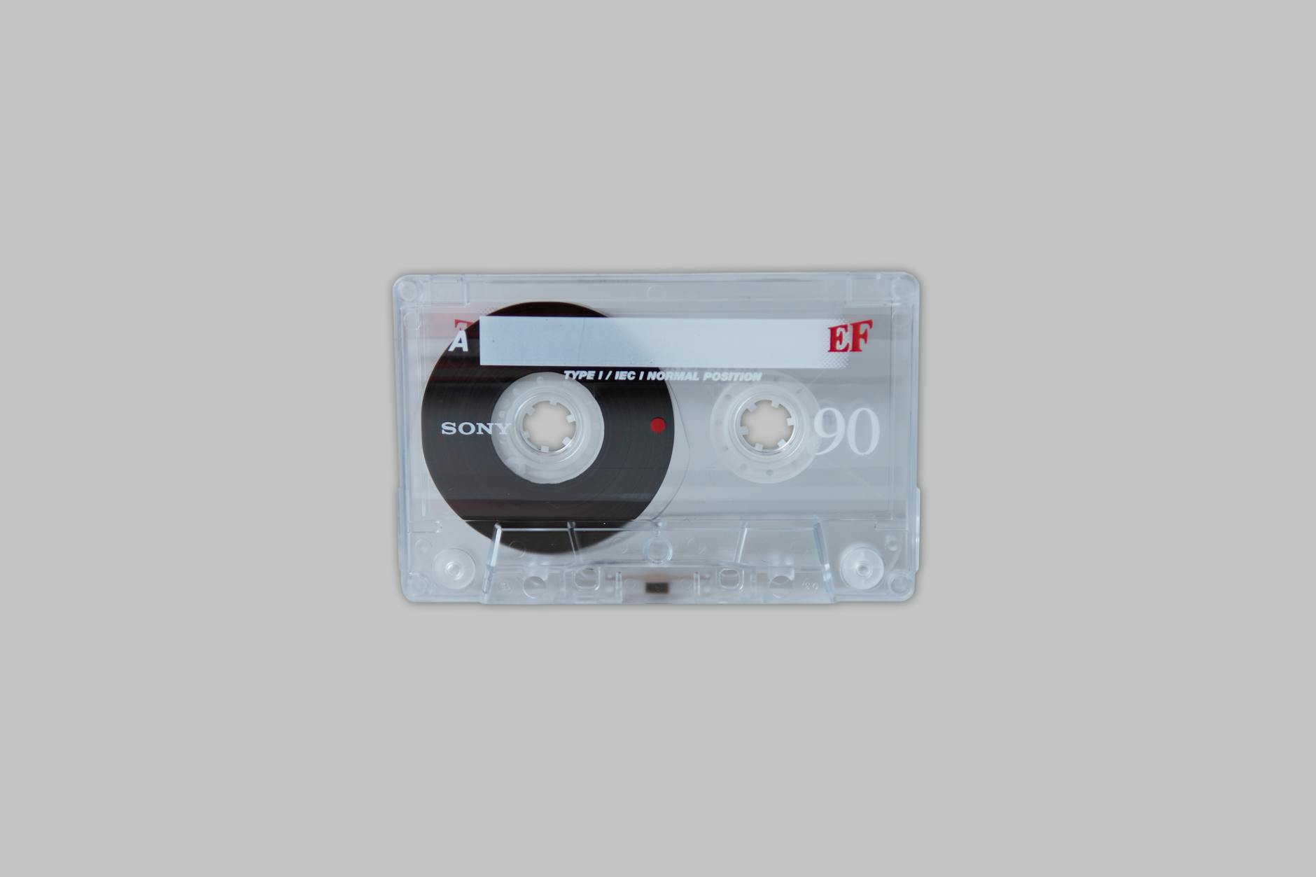 white cassette tape on white table